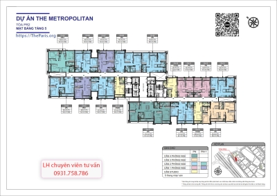 Tổng mặt bằng tầng 5 tòa PR2