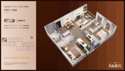 Thiết kế 3D căn 05 tòa PR2